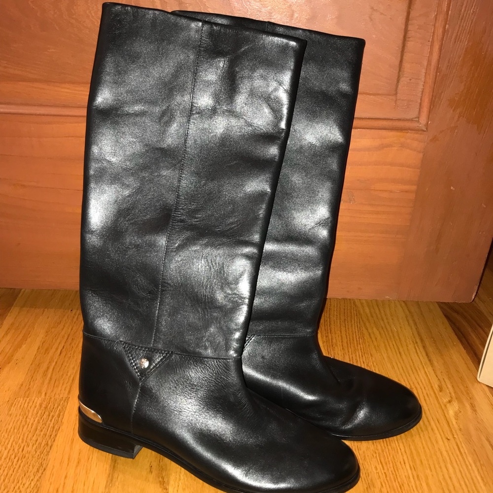 Cynthia Vincent Riding Boot 8.5 Black Leather